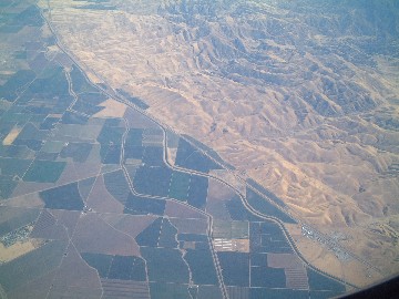 飛行機から見たアメリカの風景